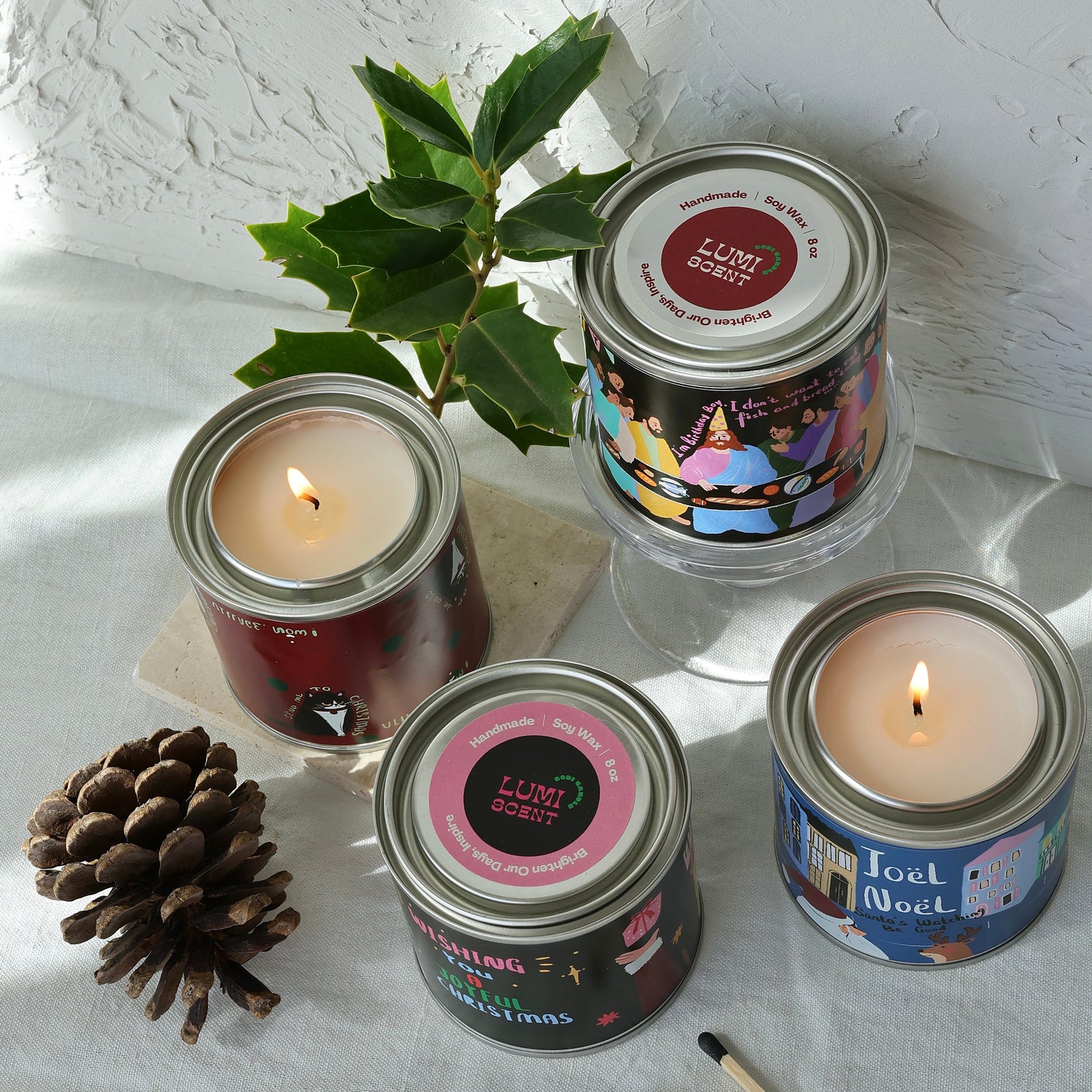 🧑‍🎄Tin Candle Set of 4🧑‍🎄 | Whimsical Edition